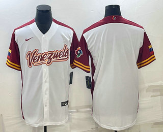 Mens Venezuela Baseball Blank 2023 White World Classic Stitched Jerseys->2023 world baseball classic->MLB Jersey